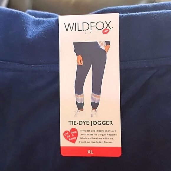 Wildfox tie-dye joggers ladies xlarge Blue - Picture 1 of 10